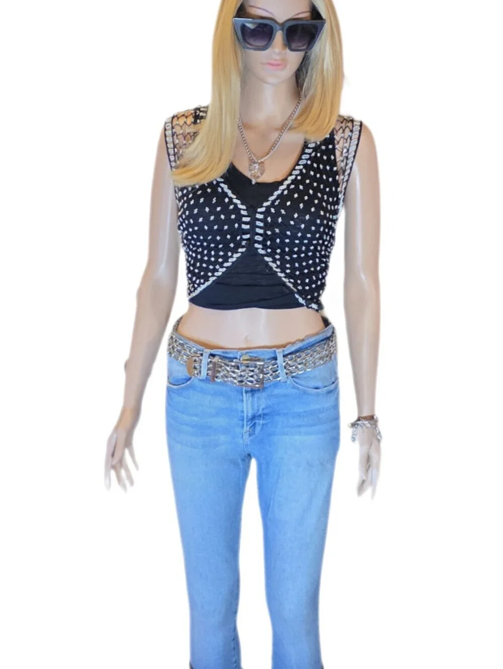 Vintage Y2K Silver Chain Belt Add a touch of 2000s Grunge Glam EUC